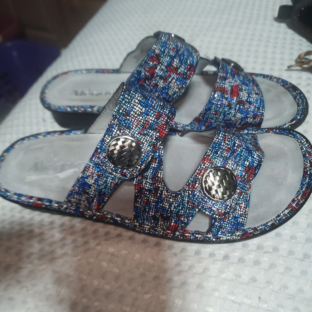 ALEGRIA EUC WOMENS EUR 40  US 9.5 DINAH LEATHER SLIPON SANDALS SHOES